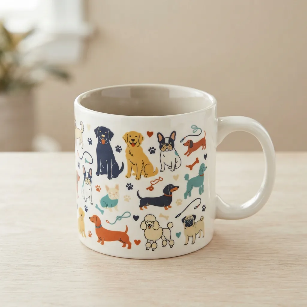 Spectrum Designz Dogs COMPLETE ME Coffee Mug, an 18 oz ceramic mug.